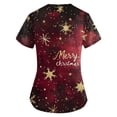 thumbnail image 3 of Garbnen Nightmare Before Christmas Scrub Top Funny Xmas Printed V Neck Short Sleeve Fall Scrubs Top for Women Nursing Tops with Pocket S-5XL, 3 of 3