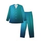 thumbnail image 1 of Balery Blue to turquoise Pijama para Hombre de Dos Piezas con Manga Larga, Conjunto de Dormir y Descanso Suave con Bolsillos-Medium, 1 of 6