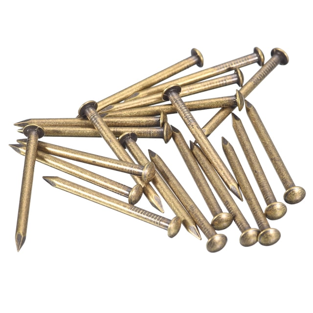 Uxcell 20 Pack Small Tiny Nails 2.8x40mm(DxL) Tiny Brass Nails Hardware Nails Small Nail, Bronze Tone