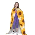 thumbnail image 4 of Honeii Vintage Marble Pattern Sunflower Print Poncho Cape, Cloak Coat, Snuggly Hooded Wearable Blanket, Hooded Cape For Teenagers,Halloween Costumes-Small, 4 of 7