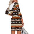 thumbnail image 4 of Vestido de sudadera con capucha estampado de manga larga con cremallera informal de Navidad para mujer a la moda Pompotops hdfakjf5715, 4 of 5