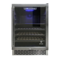 54-Bottle Smoked Black Stainless Steel Wine Cooler