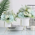 thumbnail image 2 of Coolmade 2pcs Fake Peony Silk Hydrangea Bouquet Artificial Flowers Decor Light Green, 2 of 8
