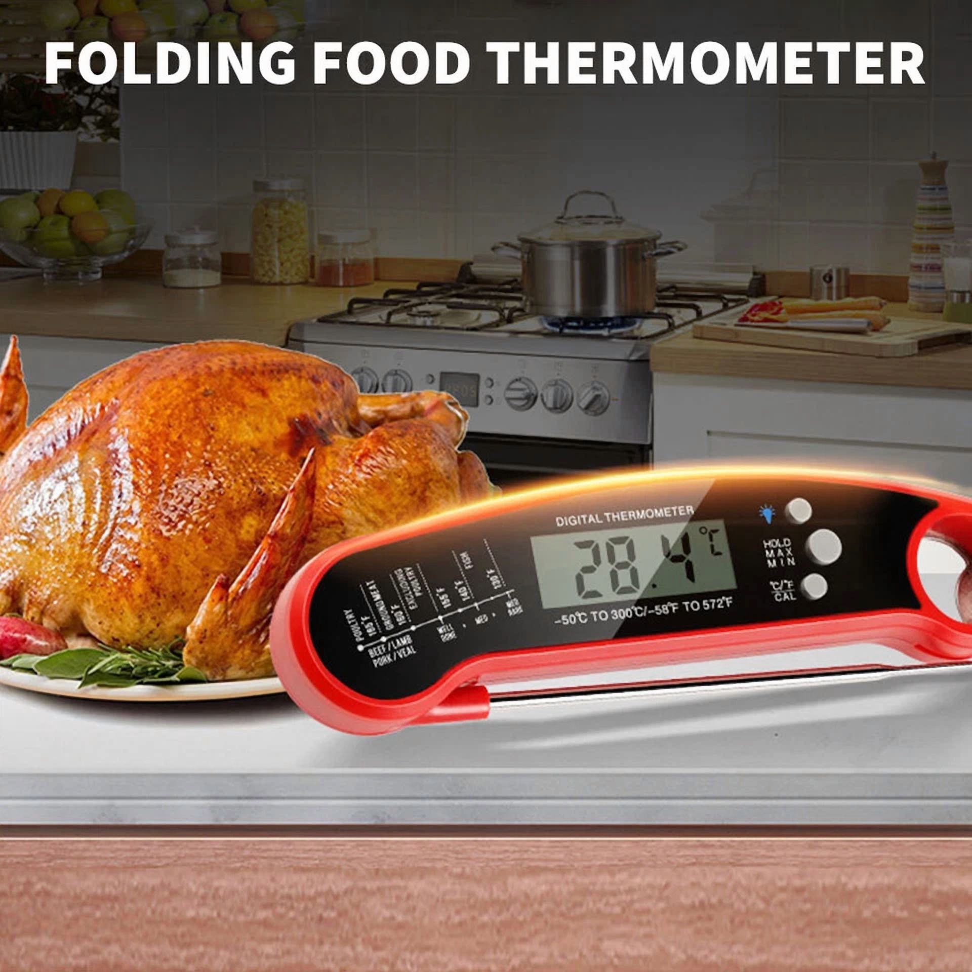 Meat Food Thermometer Digital Fast Instant Read For Cooking Bbq Grill Kitchen