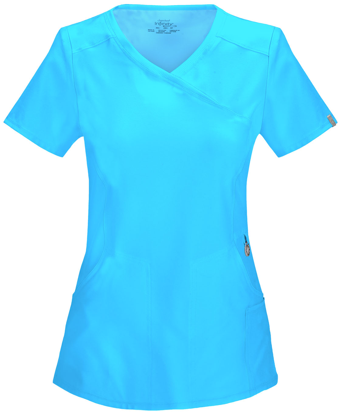Download Cherokee - Cherokee Infinity Scrubs Top for Women Mock Wrap Plus Size 2625A, 4XL, Turquoise ...