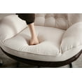 thumbnail image 6 of Guyou Swivel Accent Chair with Ottoman Set, Linen Lounge Chair with Footrest, 360 Degree Swiveling Single Sofa Chair, Fluffy Reading Chair Armchair for Living Room Bedroom, Cream, 6 of 14