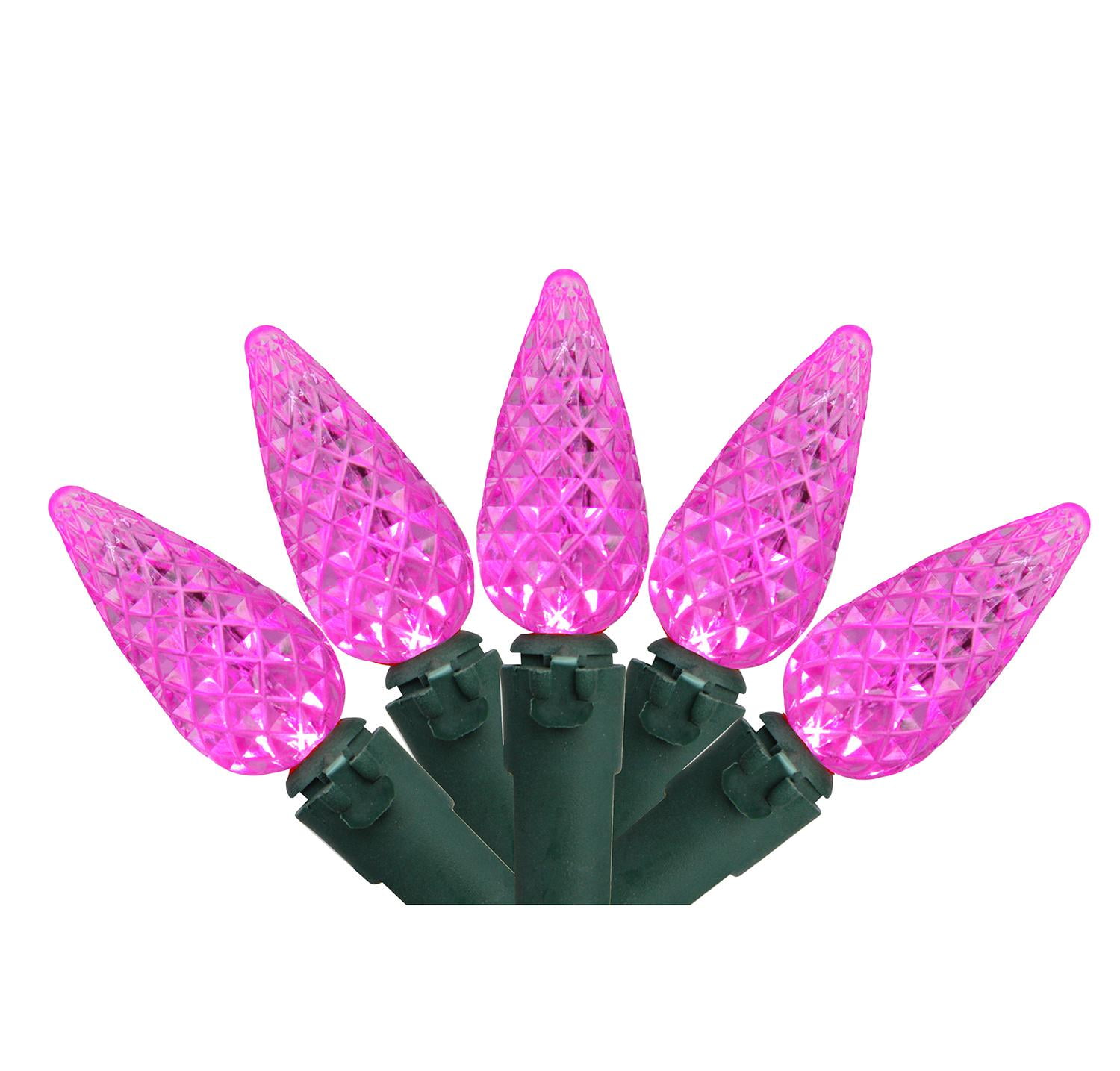 Set of 70 Pink LED C6 Christmas Lights