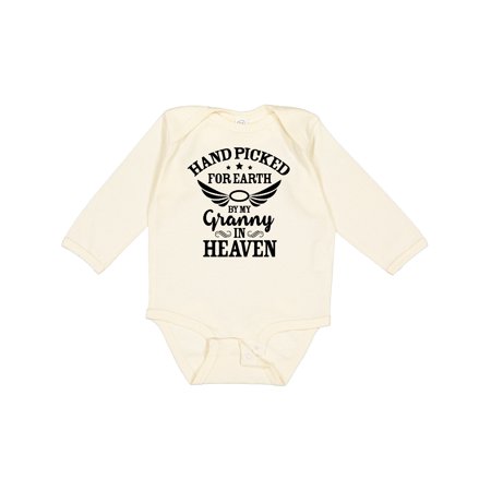 

Inktastic Handpicked for Earth by My Granny in Heaven with Angel Wings Boys or Girls Long Sleeve Baby Bodysuit