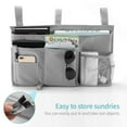 thumbnail image 4 of Gogcaro Bedside Caddy Bunk Bed Organizer Bedside Storage Organizer Hanging Bed Organizer Storage Bag Pocket for Bunk, Hospital Beds, College Dorm Rooms, Baby Bed Rails, Camp 8 Pockets (Grey), 4 of 7
