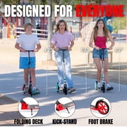 Folding Commuter Kick Scooter for Adults and Teens – Adjustable Handlebar – Big 200mm Wheels – Lightweight Durable Frame – Madd Gear Red Kruzer 200