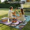 thumbnail image 5 of Fsddascl Purple Flowers Outdoor Rug for Patio/Deck/Porch, Non-Slip Large Area Rug 4 x 6 Ft, Retro Floral Pastoral Mottled Walls Indoor Outdoor Rugs Washable Area Rugs, Reversible Camping Rug Carpet, 5 of 5