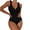 Black, variant on Women's 2025 Solid Color Fashion Sexy Tight Threaded Swimsuit Set