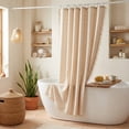 thumbnail image 6 of Unique Bargains Boho Plaid Blend Shower Curtain Sets with Hooks Beige 72"W x 72"L, 6 of 8