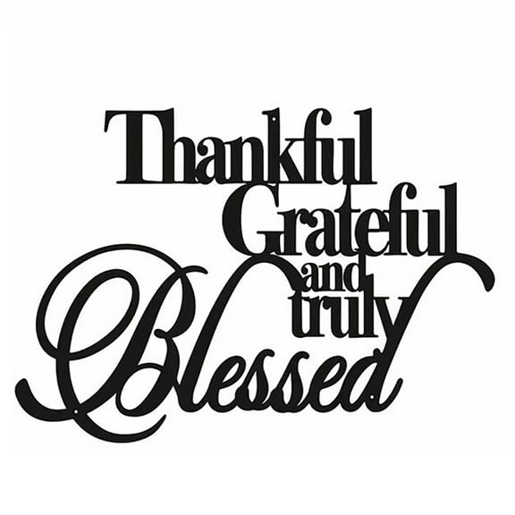 ionze Home Decor Grateful Truly Metal Wall Decor Black Word Sign Wall Art Decor Rustic Wall Decor Sign for Home Kitchen Bedroom Farmhouse Home Accessories (Black)