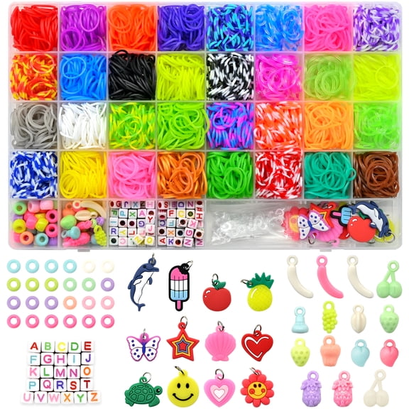 2500  Rubber Band Bracelet Kit, Meafeng 32 Colors Loom Bracelet Kit, Friendship Bracelet Making Kit for Girls 8-12, Craft Gift for Girls Creativity