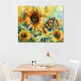 thumbnail image 2 of BCIIG Colorful flowers and sunflower butterflies are beautiful Indoor art wall decoration home is suitable for living room, bedroom, office, dining room, club decoration, Canvas painting, 2 of 6