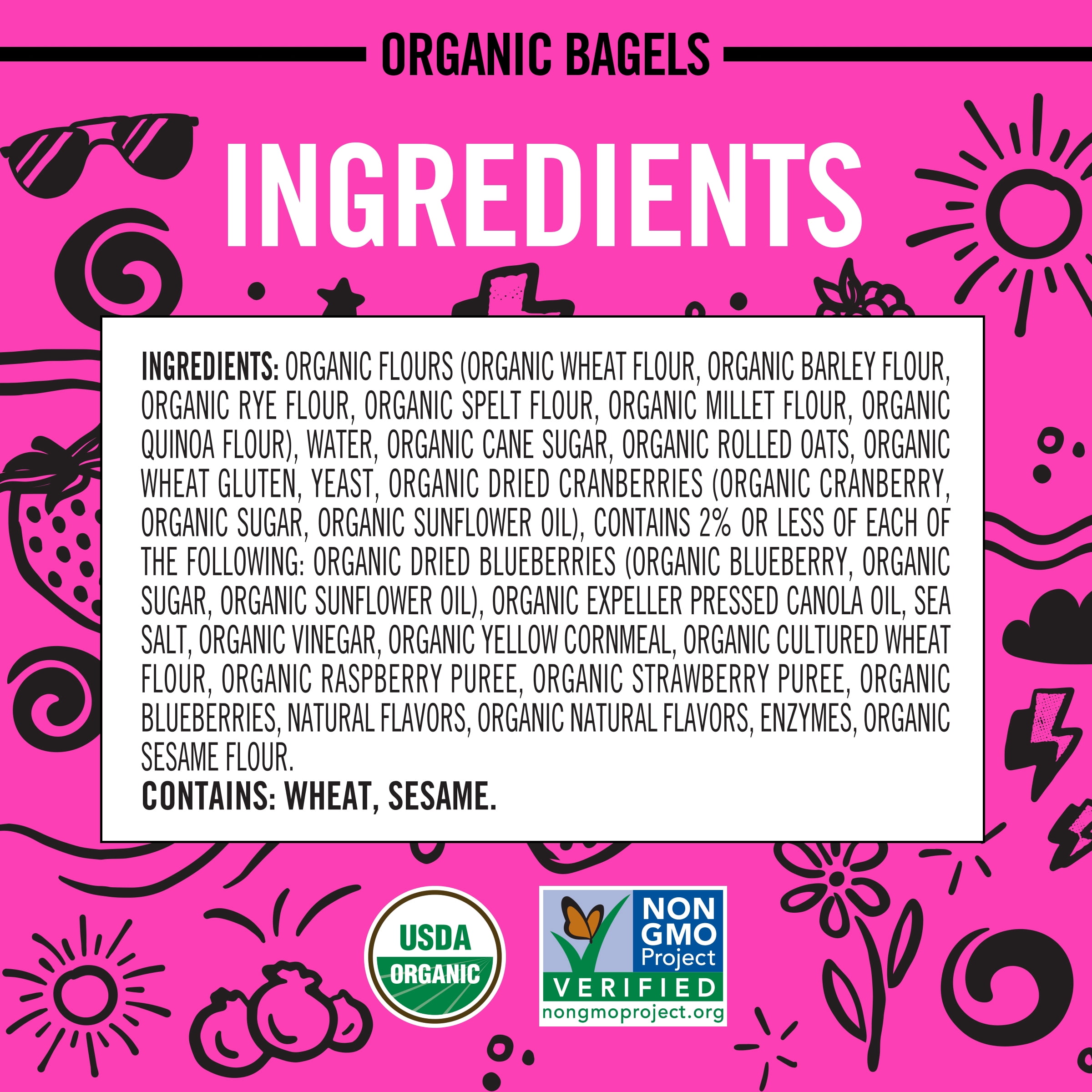 Dave's Killer Bread Summer Berry Bagels, Limited Edition Organic Bagels, 5 Count