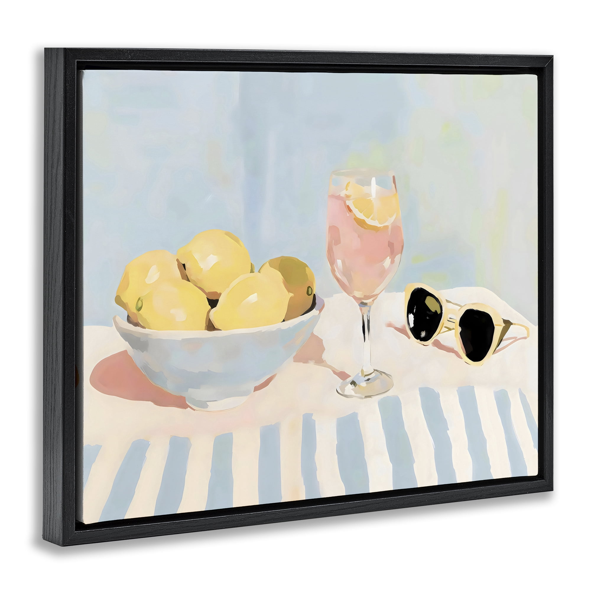 Stupell Industries Aperol & Summer Lemons Black Framed Floater Canvas Wall Art, design by Sisi and Seb