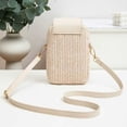thumbnail image 3 of Woven Crossbody Phone Bag for Women with Adjustable Strap, Cute Cat Design, Mini Purse, Summer Travel, Casual & Beach Ready, 3 of 5