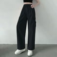 thumbnail image 2 of iHPH7 High Waisted Pants for Women Wide Leg Sweatpants Women Elastic Waist Pants for Women Y2k Pants Pantalon Cargo Mujer Casual Pants for Women Cargo Sweatpants for Women Black XL, 2 of 9