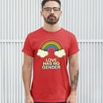 thumbnail image 3 of Tee Hunt Love Has No Gender T-Shirt Gay Pride Queer Rainbow Love is Love Men's Tee, Red, Large, 3 of 5