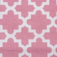 thumbnail image 3 of Contemporary Home Living Rectangular Lattice Cotton Tablecloth - 84" - Rose Pink and White, 3 of 8