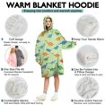 thumbnail image 5 of Wearable Oversized Blanket,LightGreen Multicolor Dinosaurs Wearable Blanket Hoodie for Adults,Cozy Hooded Blankets with Super Pockets,Super Warm Fuzzy Pullover for Women & Men, 5 of 6