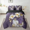 thumbnail image 2 of Homewish Marble Artwork Adult Twin Bedding Sets 7-Piece, Romantic Purple Abstract Bedding Comforter Set, Modern Fashion Art Reversible Sheet Sets, Breathable Home Decor, 2 of 7