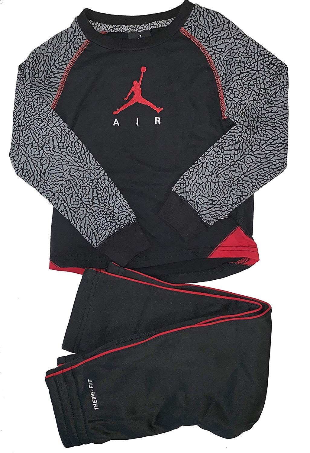 Jordan Little Boysâ€™ 2Piece Activewear Set TShirt & Pants Set (Black