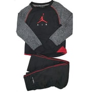 Jordan Little Boysâ€™ 2-Piece Activewear Set Graphic T-Shirt & Therma FitTrack Pants (Black, 7)