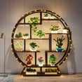 thumbnail image 3 of Tribesigns Display Bookshelf, Round Shaped Bookcase Etagere Shelves, Industrial Retro Organizer Rack Shelf with 14 Shelving Units, 3 of 5