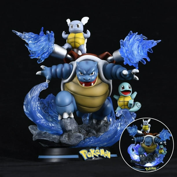 25cm In Stock Pokemon Squirtle Evolution Blastoise Third-order Evolutionary Chain Limited Luminous Figure Glowing Model Dec Gift