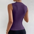 thumbnail image 4 of Plebaso Women's Tank Tops High Neck Ruched Sleeveless Shirts Slim Casual Basic Tees Tops for Going Out, 4 of 5