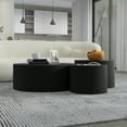 thumbnail image 6 of Kevinplus Nesting Coffee Table Set of 3, Matte Black Round Wooden Coffee Tables, Modern Luxury Side Tables Accent End Table for Living Room Apartment, 6 of 7
