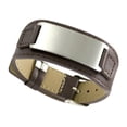 thumbnail image 4 of fenteer Leather Cuff Bracelet Handmade Stainless Steel Clasp for Husband Grandpa Men brown, 4 of 7
