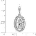 thumbnail image 2 of 925 Sterling Silver Polished Fancy Lobster Closure St. Christopher Medal With Lobster Clasp Charm 32x13mm Pendant Neckla, 2 of 2