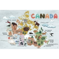 Marmont Hill Cloudy Canadian Map Canvas Wall Art