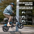 thumbnail image 4 of ASKGO F12 1200W Peak Motor ,Folding Electric Bike for Adults Teens ,14'' Commuting Bike, Max 30MPH/35 Miles E-Bike ,3 Speed Double Mini Electric Bike, UL2849, 4 of 11