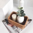 thumbnail image 5 of 3X Hand-Woven Wicker Basket Fruit, Tea and Bread Basket Rectangular Storage Box for Cosmetics, 5 of 5