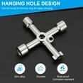 thumbnail image 3 of Llave de utilidad de 4 vías Uxcell 6pcs, llave multifuncional en forma de triángulo y cuadrado para abrir armarios eléctricos de válvulas, color plateado, 3 of 6