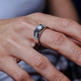thumbnail image 4 of Rhodium Plated 925 Sterling Silver Men's 1 Carat Moissanite Ring Band Jewelry Female Male Size 9, 4 of 4