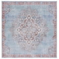 thumbnail image 2 of SAFAVIEH Serapi Skylar Oriental Machine Washable Area Rug, Blue/Brown, 6'7" x 6'7" Square, 2 of 13