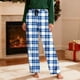 thumbnail image 5 of Pantalones de pijama largos para hombre, informales, con estampado a cuadros, holgados, deportivos, elásticos, rectos, vintage, con bolsillos, 5 of 9