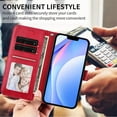 thumbnail image 3 of for iPhone 11 Flip Wallet Case, Classic Card Slots RFID Blocking Premium PU Leather Magnetic Clasp Kickstand Shockproof Drop Protective Men Women Rugged Wallet Phone Cover, Rose, 3 of 8