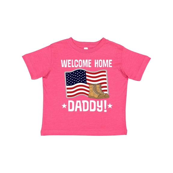 Inktastic Military Dad Welcome Home USA Flag Boys or Girls Toddler T-Shirt
