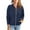 Navy, variant on Womens Full Zip Up Jacket Hoodless Sport Coat with Pockets Long Sleeve Spring Fall Casual Sweatshirt Outerwear (XL, Red)