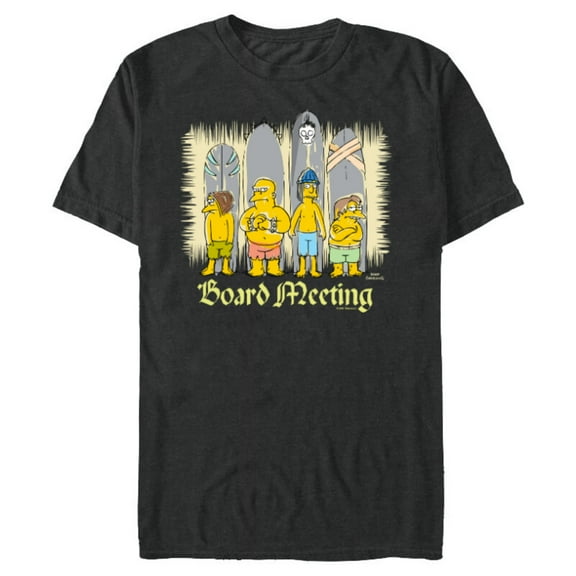 The Simpsons Isle Style Board Meeting Beach Surfing - Short Sleeve Blended T-Shirt for Adults - Customized-Dark Heather