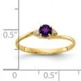 thumbnail image 2 of Primal Gold 14 Karat Yellow Gold 4mm Amethyst and Diamond Ring, 2 of 4