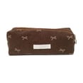 thumbnail image 3 of Celsvanis Pencil Case Large Capacity Pencil Pouch Pen Bag Embroidered Corduroy Stationery Organizer for Students Home Office Supplies, Brown, 3 of 7