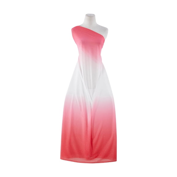 Zelouf Double Ombre On Mjc With Ombre Rainbow Glitter  , Sewing, DIY, Crafts Fabric by the Yard, Watermelon Ice, 3 Yard